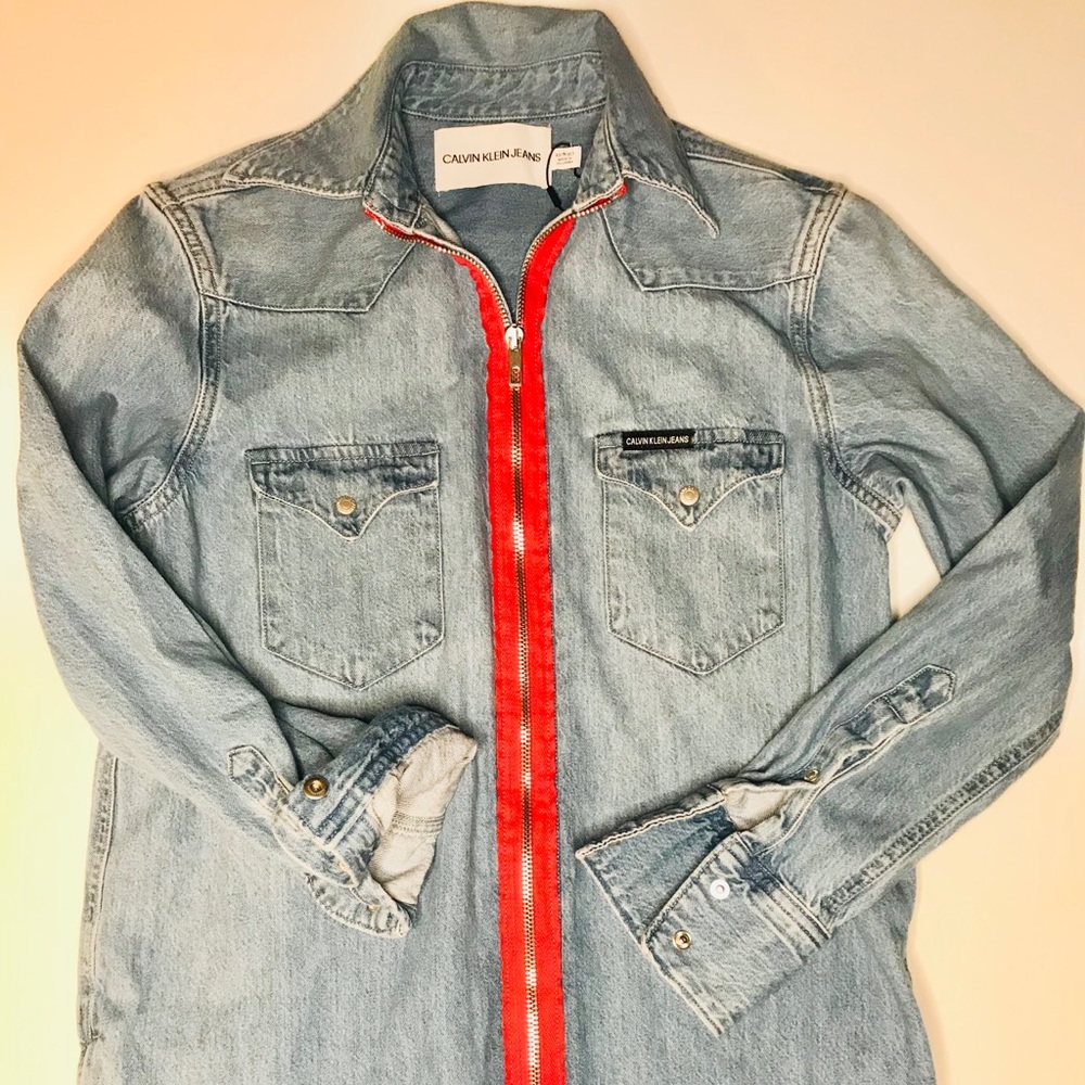 Calvin Klein Jeans Zip Up Denim Dress